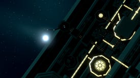 Project Sidereal - A close-up view of the outer part of a space station with glowing yellow details. A star shines in the distance behind the station.