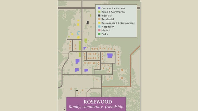 Project Zomboid map of the Rosewood region, found in-game