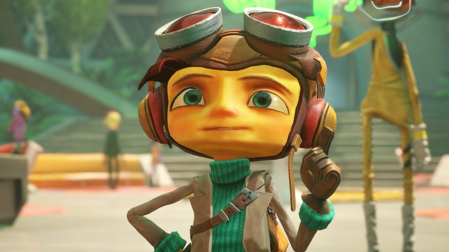 A close-up of Raz from Psychonauts 2 in the Psychonauts' headquarters