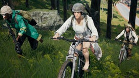 Bicycle antics in a PUBG: Battlegrounds screenshot.