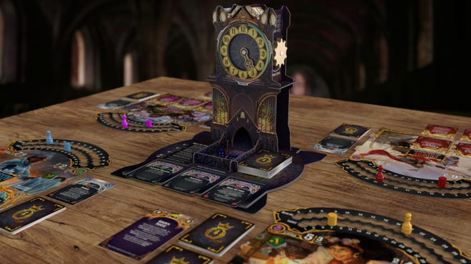 A layout image for Queen of Midnight board game.