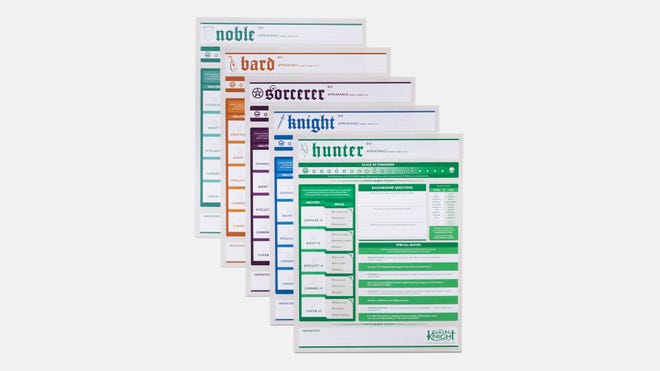 Quest for Honor - The Green Knight - RPG - character sheets