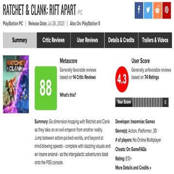 Ratchet & Clank: Em uma Outra Dimensão recebe nota altíssima para PC no  Metacritic