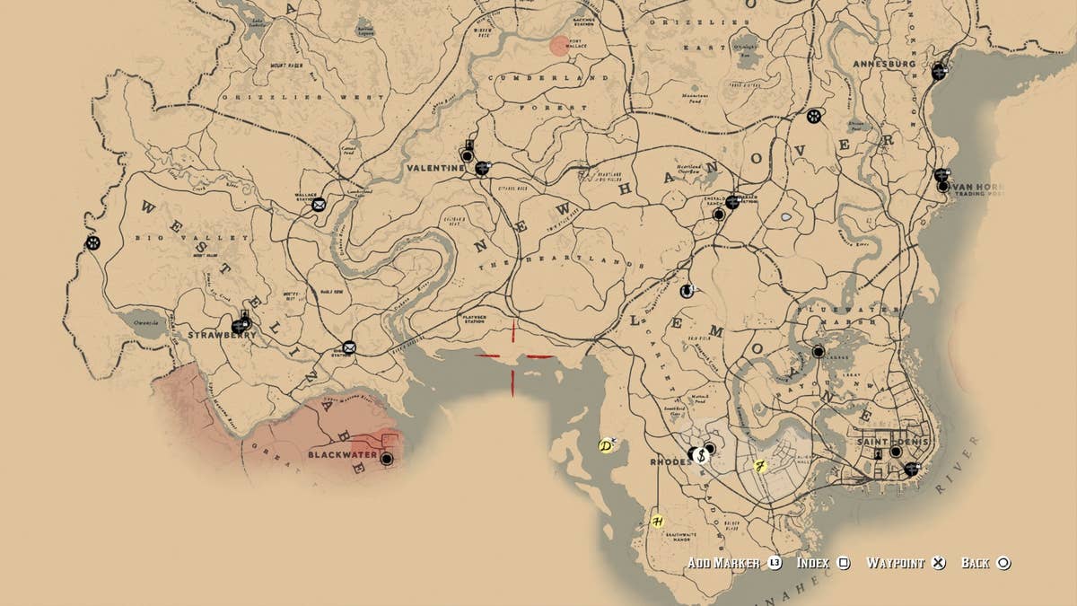 RDR 2 mapa