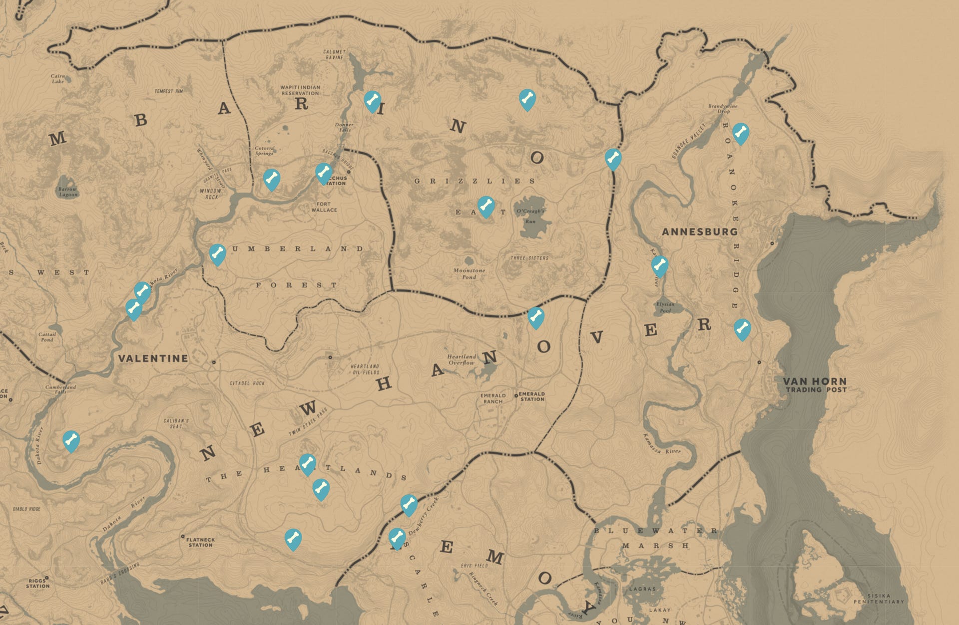 Red Dead Rigs Bones Red Dead Redemption 2 dinosaur bones locations | VG247