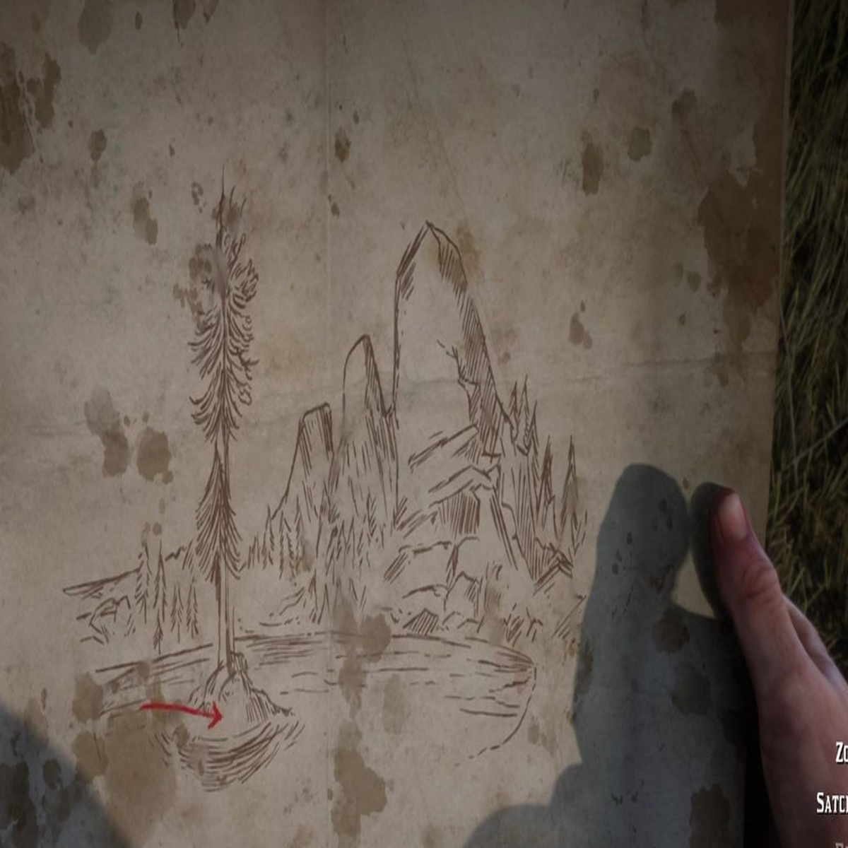 Ubicaciones Árbol con Mapa del Tesoro / Location Treasure Map Tree. Red  Dead Redemption 2 Online 