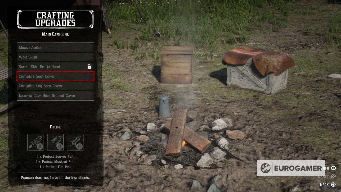 Red Dead Redemption 2 camp upgrades list, how to get Leather Working