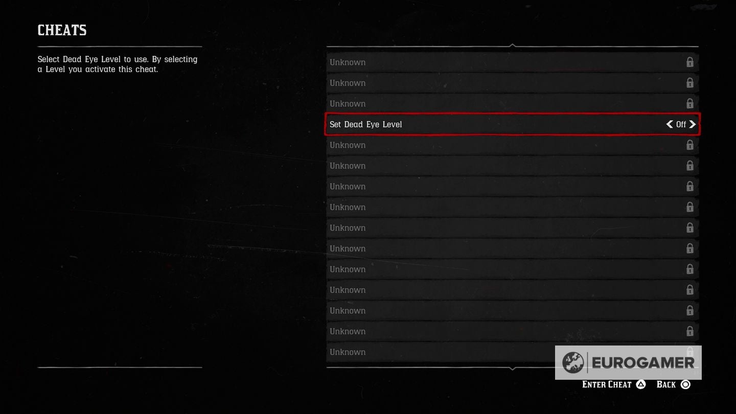 Red Dead Redemption 2 Cheat Codes List | Eurogamer.net