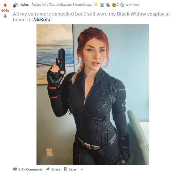 Photo Courtesy Captain Kaycee Cosplay & Black Widow Photo Courtesy Marvel Studios