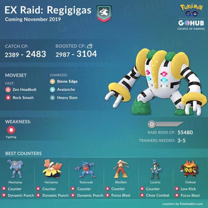 Pokémon Go - Raid de Regigigas - counters, fraquezas e ataques