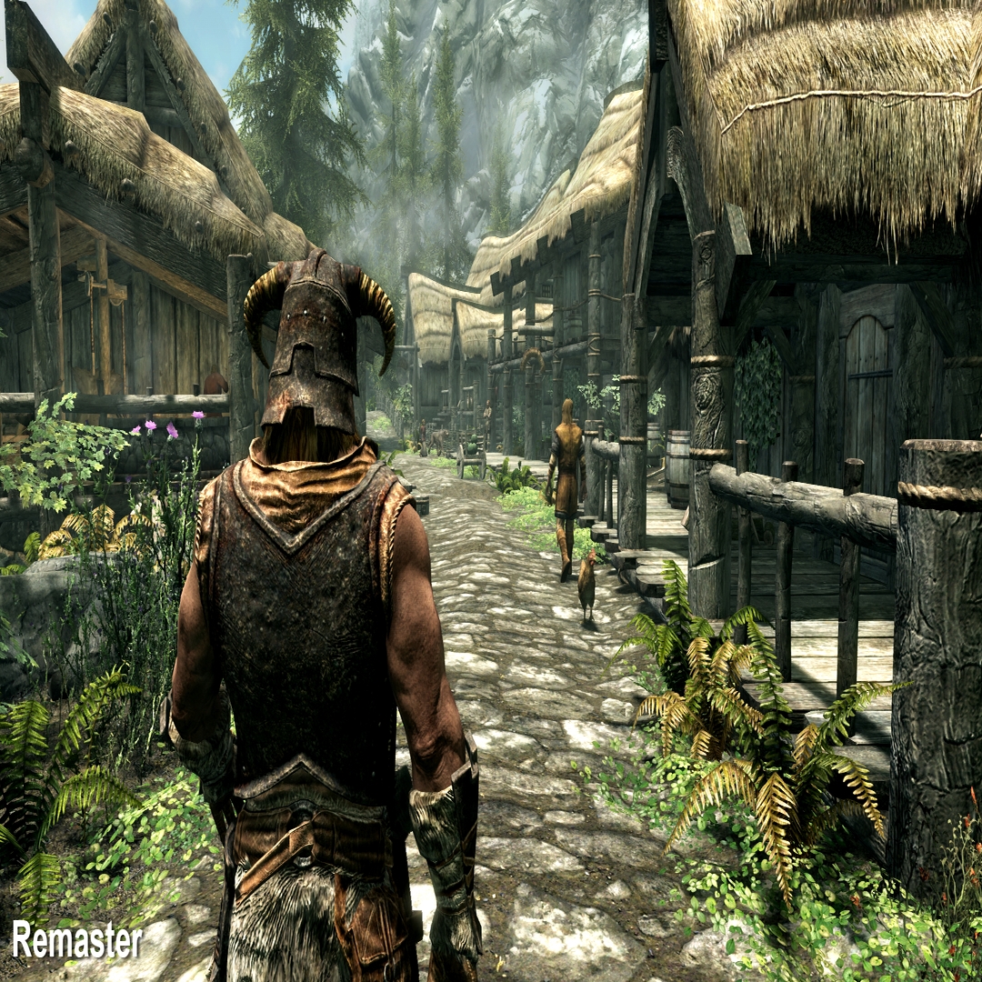 How does the Skyrim remaster compare to the maxed out PC original