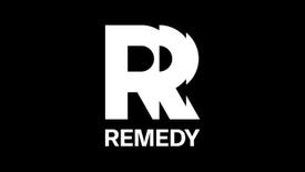 Remedy Entertainment's new logo unveiled in 2023, a slightly fractured and repeating white capital R on a black background