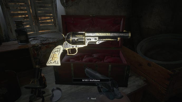 An image of the Magnum revolver in Resident Evil Village.