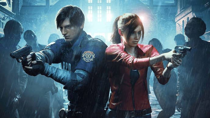 Leon Kennedy y Claire Redfield en Resident Evil 2