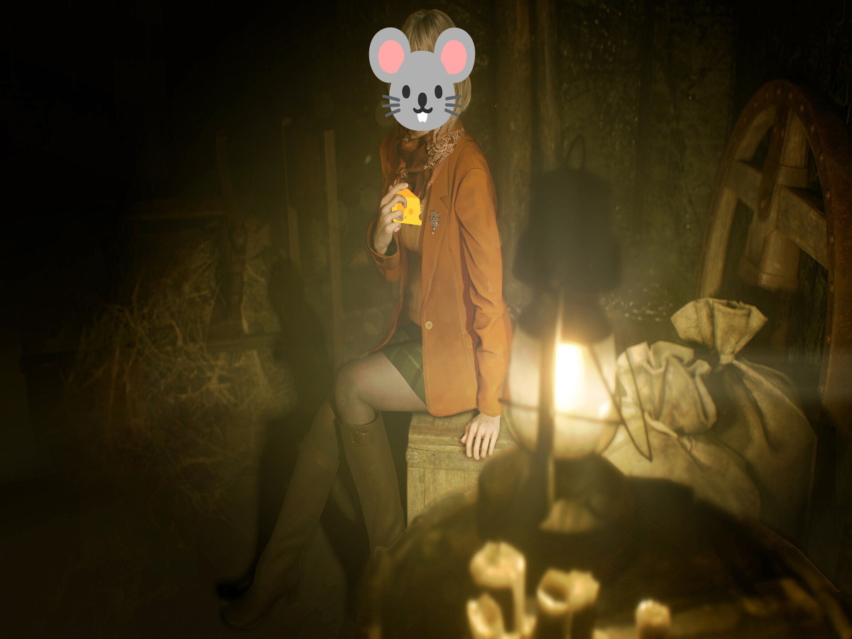 RE4 secret ending where Moushly eats all the cheese, Ashley Graham as A  Mouse (Moushly / Moushley)