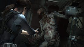 A zombie with a leech-like sucker for a face lunges at the player in Resident Evil: Revelations