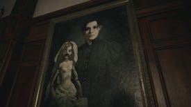 A painting of Donna Beneviento and her doll Angie from Resident Evil Village