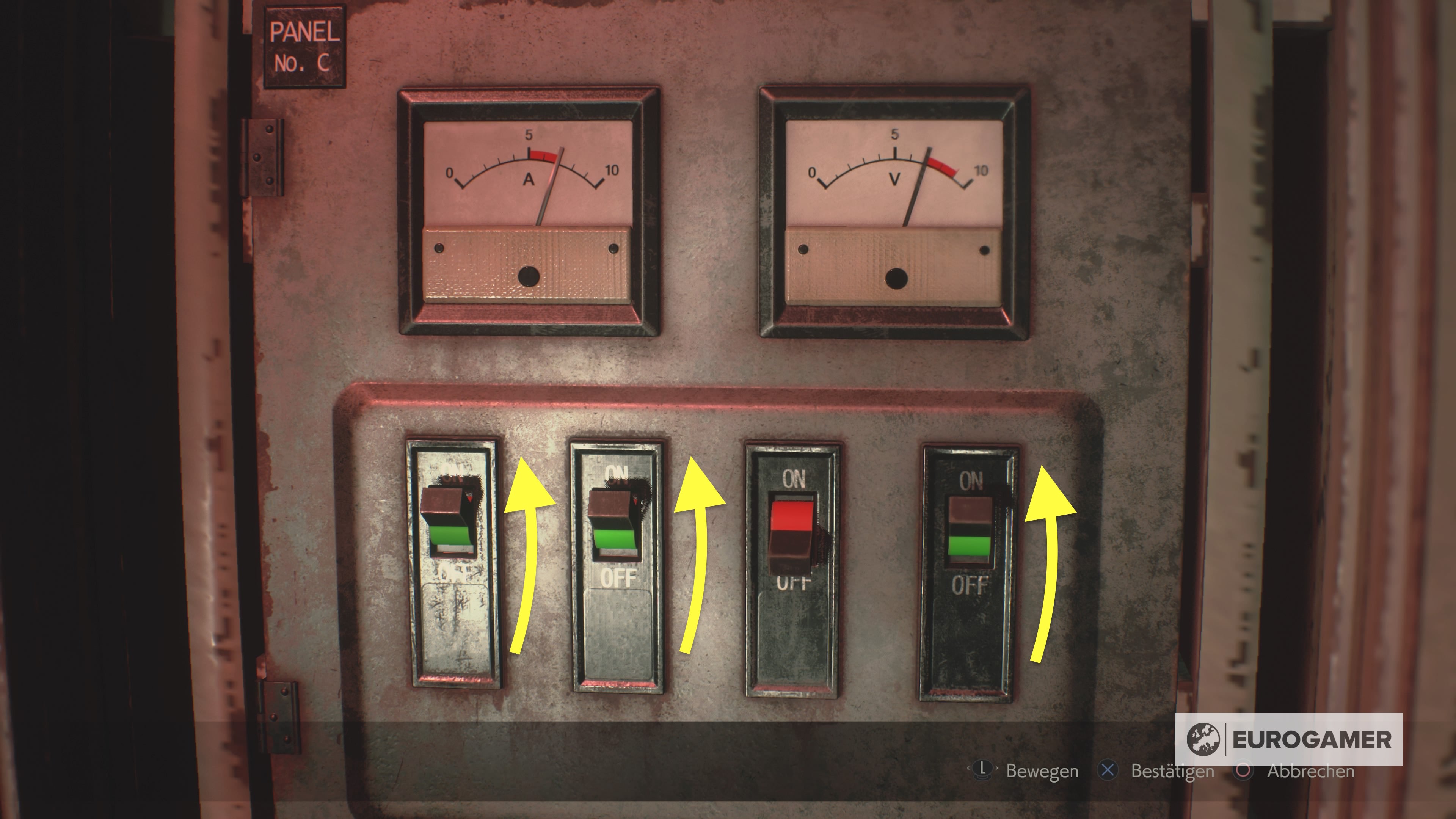 Resident Evil 2 SchachfigurenRätsel an der Schalttafel lösen und die richtigen Stecker