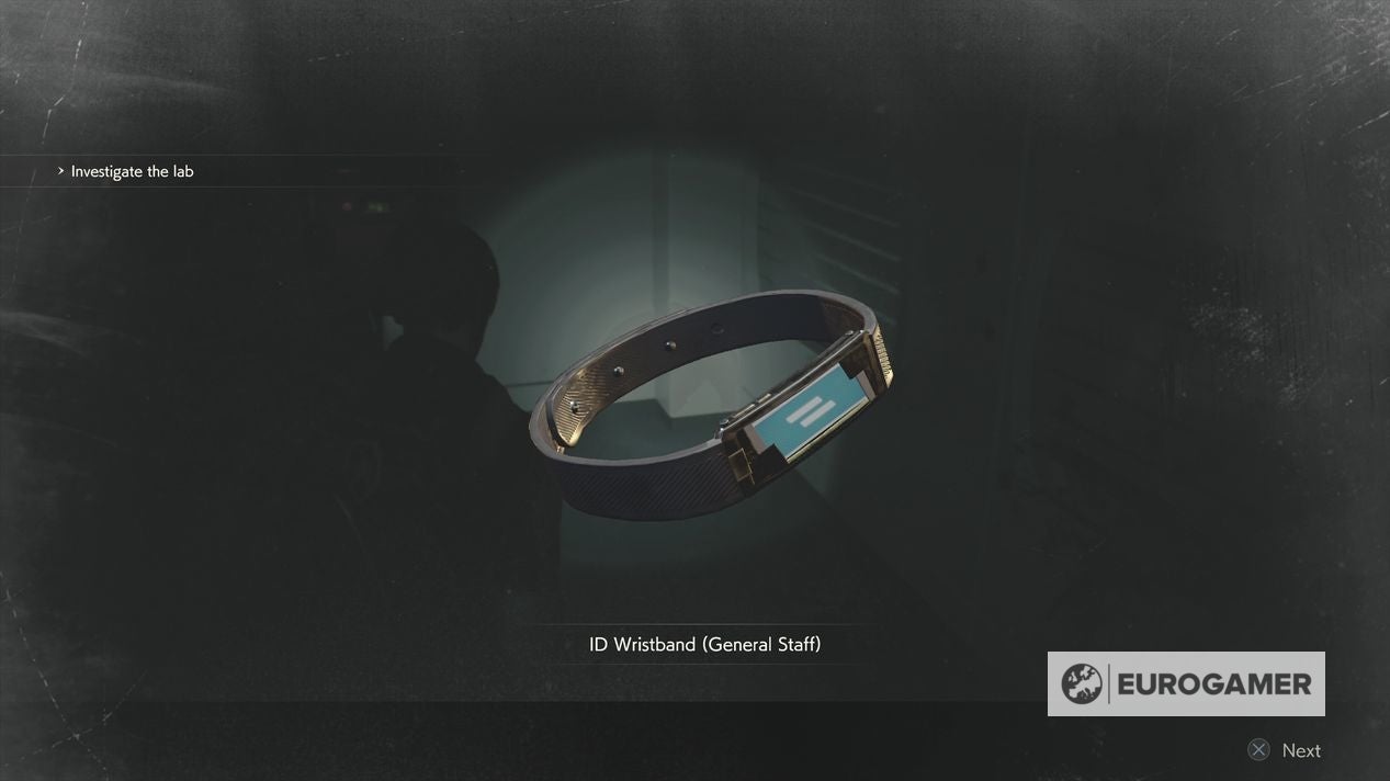 Resident Evil 2 Exploring the Laboratory, how to upgrade Wristband