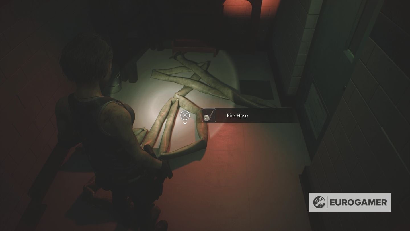 Resident Evil 3 Fire Hose location to put out the fire with the Fire