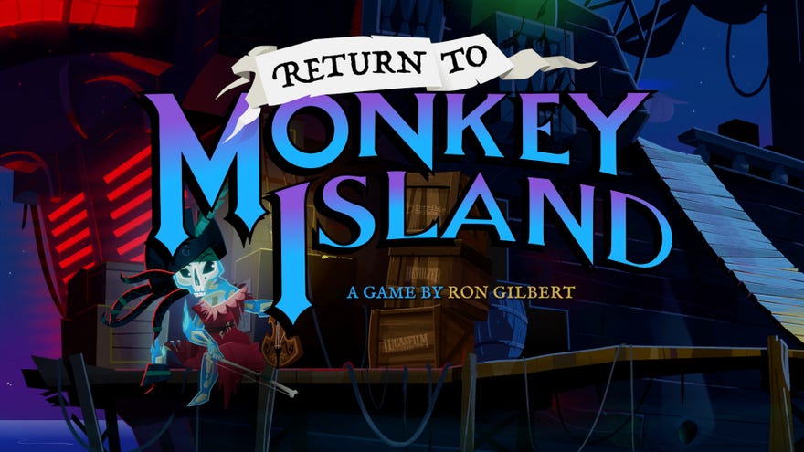A skeletal violinist and Murray the demonic talking skull in Return To Monkey Island artwork.