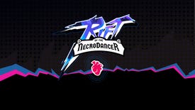 A logo for Rift Of The Necrodancer.