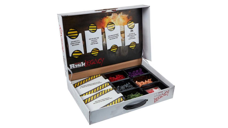 An image of the open box for Risk Legacy