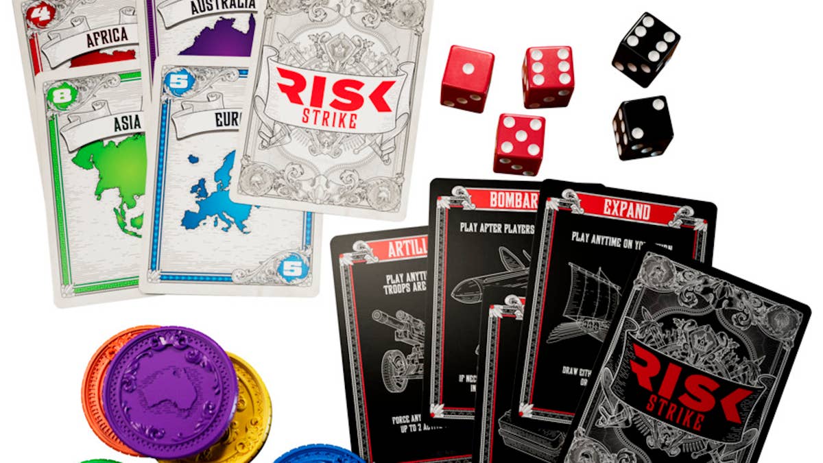 Risk Strike sells a 20-minute version of the classic world domination board  game, sans world map