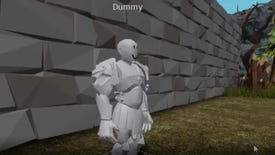Roblox animation tutorial - A 3D modeled character without any textures stands in a neutral pose with the label "Dummy".