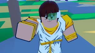 A Dragon Ball Z inspired character in the Roblox game Dragon Soul.