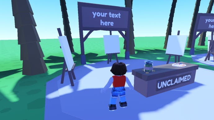 Roblox Starving Artists unclaimed art booth and stall