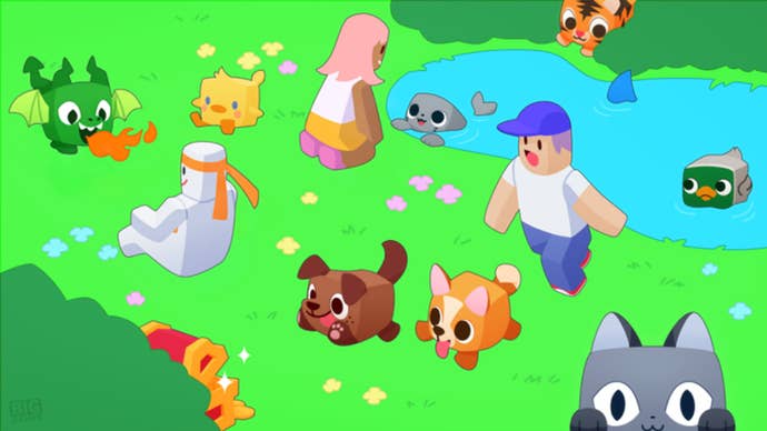 Roblox 게임 애완 동물 시뮬레이터 X의 공식 예술!