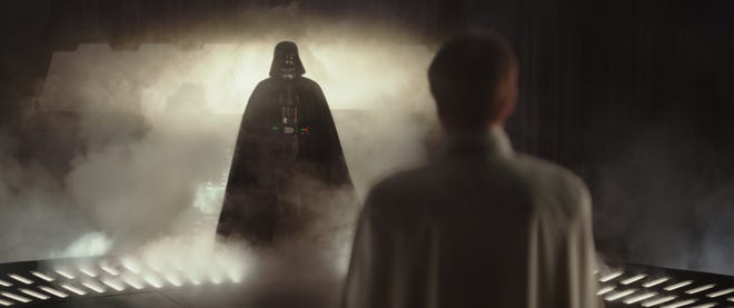 Still image from Rogue one featuring Darth Vader