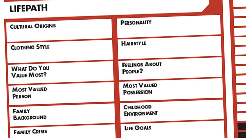 RPG lifepaths turn character creation into its own game | Dicebreaker
