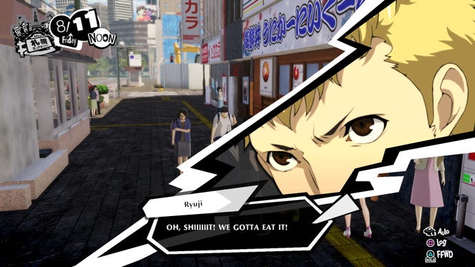 Ryuji excitedly talks about eating the special ramen in Sapporo.