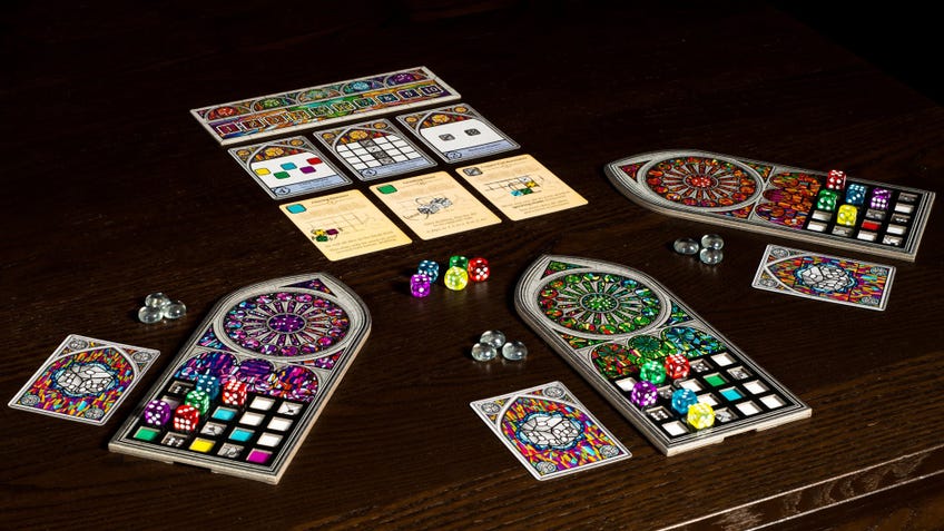 Sagrada beginner board game gameplay layout