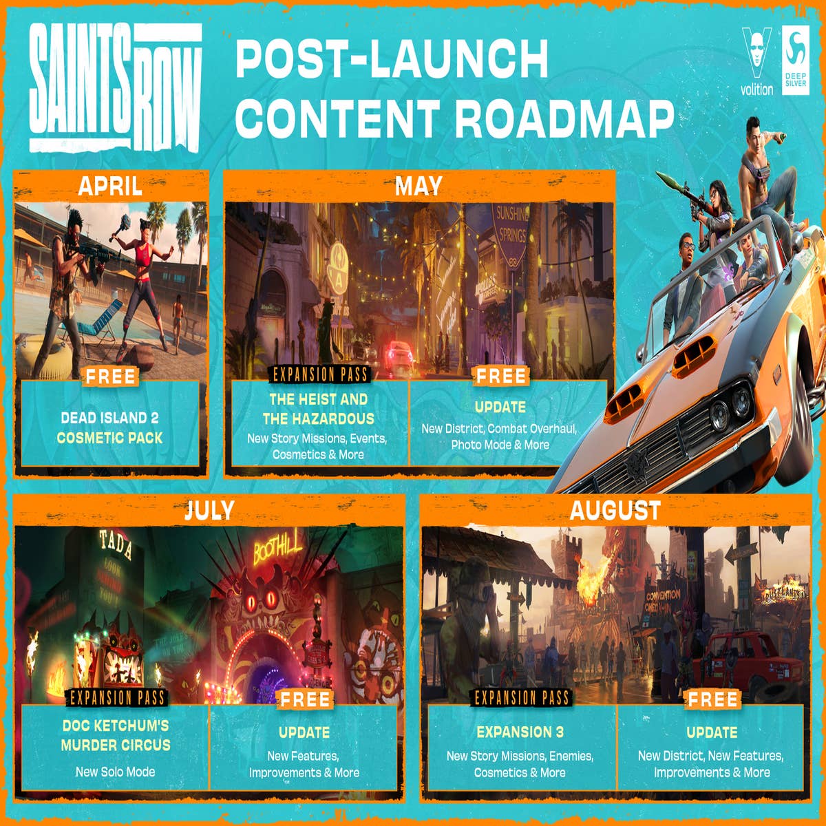 Saints Row Reboot Receives DLC Roadmap Feat. Dead Island 2