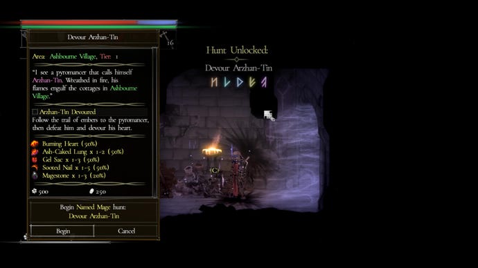 The player unlocks a Mage hunt in Salt And Sacrifice.