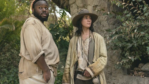 Samson Kayo and Vico Ortiz in costume in promotional image for Our Flag Means Death