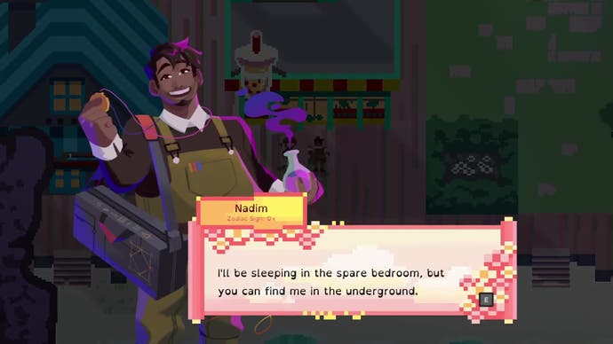 Diálogo de un personaje conocido como Nadim, que dice: