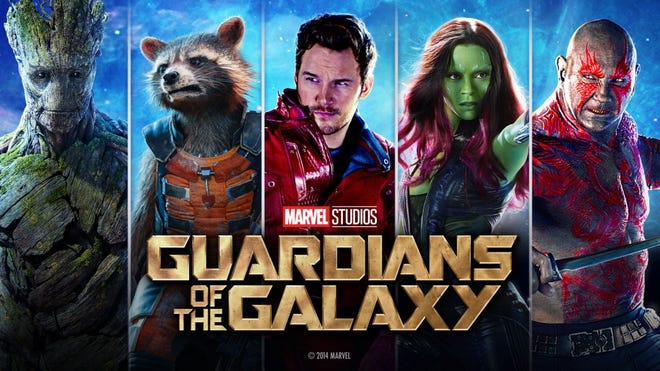 Promotional image featuring the cast of the Guardians of the Galaxy
