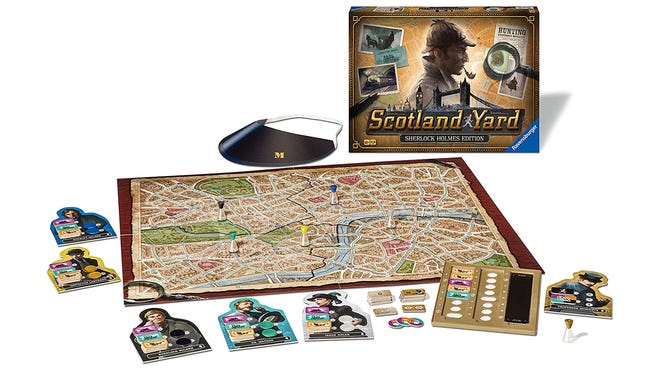 An image of the components for Scotland Yard.