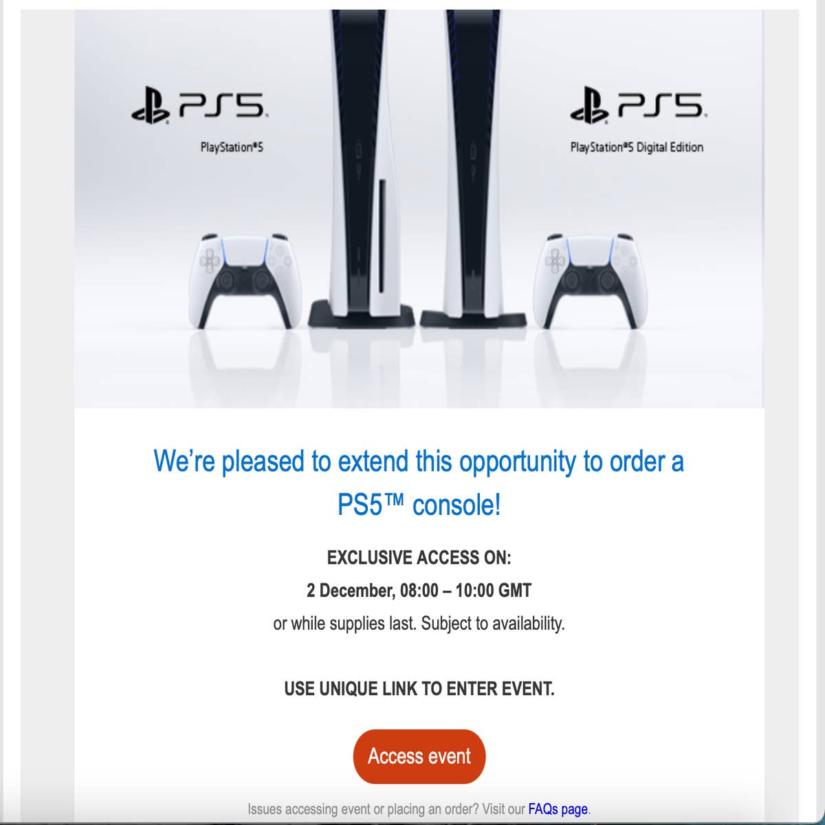 PS5 restock: get an invitation today