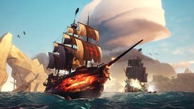 Pirate ships battle on the ocean waves in Sea of Thieves gameplay