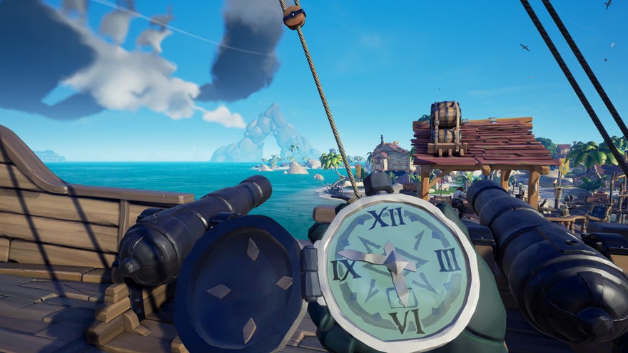 Looking at your watch in a Sea of Thieves screenshot.