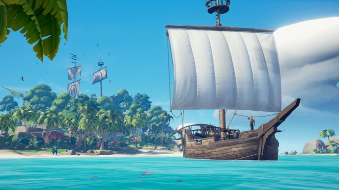 Um navio pirata do mar de ladrões