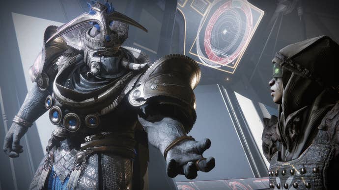 Screenshot of story characters from Destiny 2: Season of the Haunted.