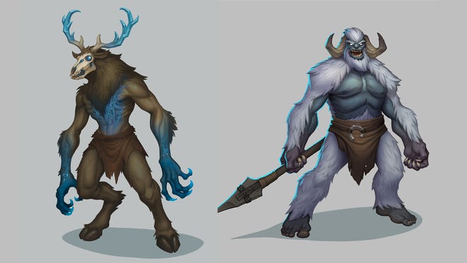 Artwork for enemies for Seasons of Adventure RPG calendar.