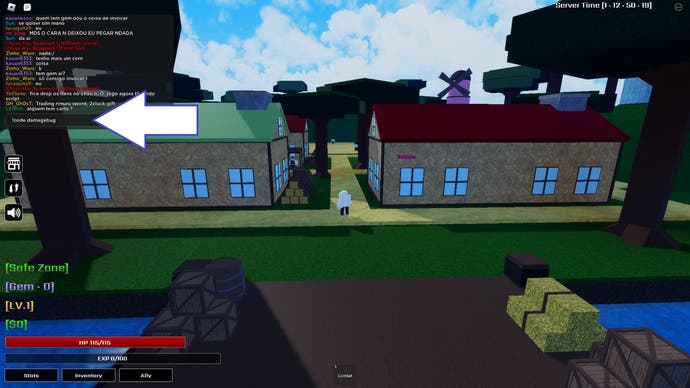 A screenshot of Second Piece in Roblox showing the game's chat box.