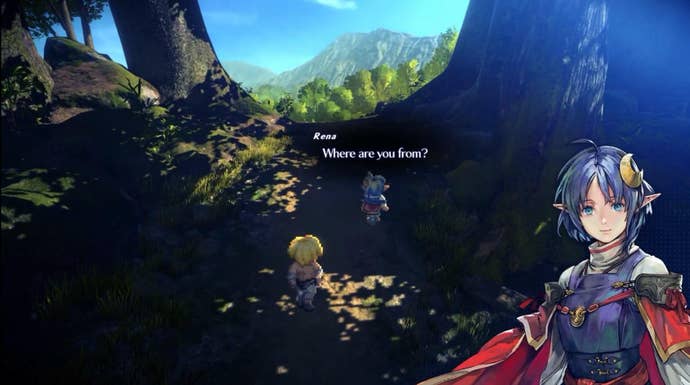 Un personaje de Star Ocean: Second Story R le pregunta al jugador 
